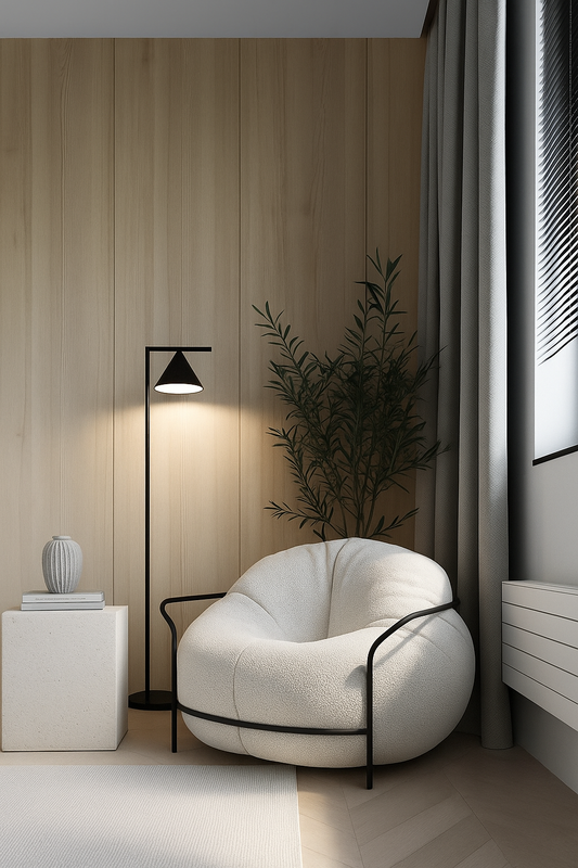 Mesa auxiliar Massimo de microcemento con diseño minimalista y funcional