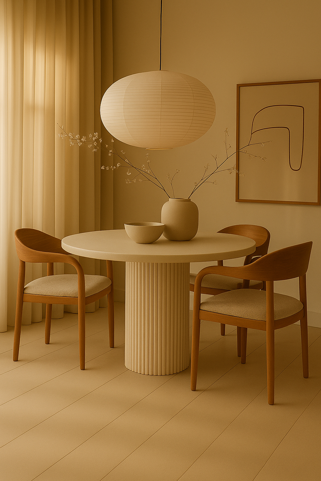 Mesa comedor microcemento Bruna acabado natural elegante

