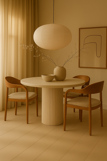 Mesa comedor microcemento Bruna acabado natural elegante
