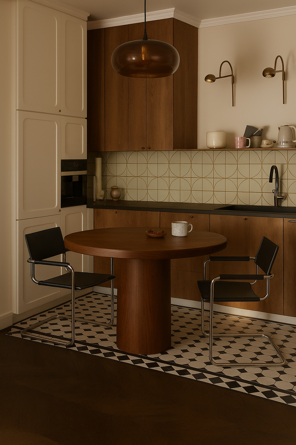 Mesa de comedor Emma rectangular de madera rechapada con diseño sencillo y elegante